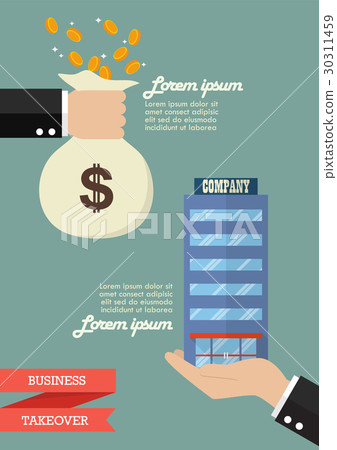 Businessman takeover company business infographic Businessman takeover company business infographic 30311459