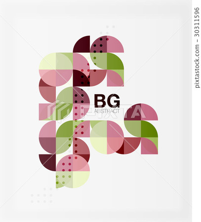 Colorful circles modern abstract composition with 30311596