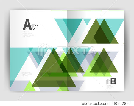 Vector triangle business annual report cover print - Stock Illustration ...