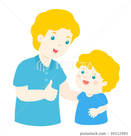Father admire son character cartoon vector . Father admire son character cartoon vector . 30312993