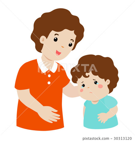Father soothes crying son vector. 30313120