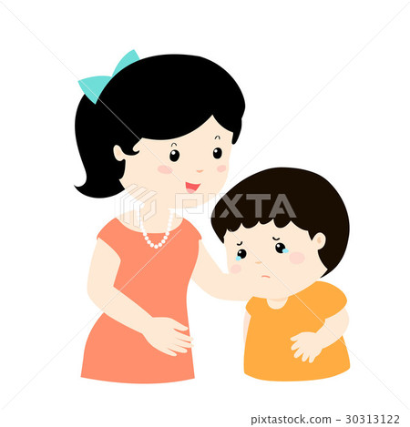 Mother soothes crying son vector. Mother soothes crying son vector. 30313122