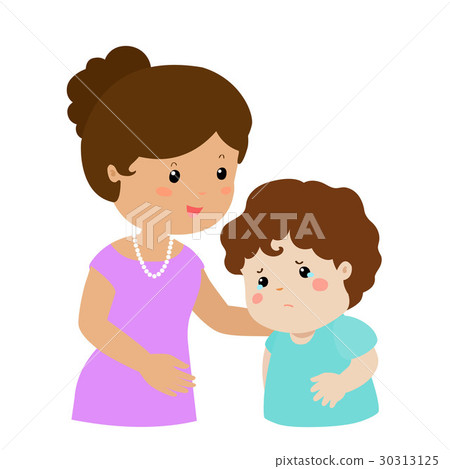 Mother soothes crying son vector. Mother soothes crying son vector. 30313125