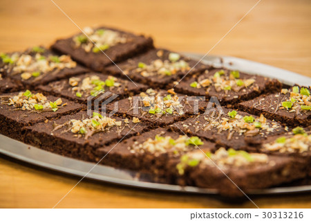 Delicious sweet baked cake with fruit Delicious sweet baked cake with fruit 30313216