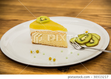 Delicious sweet baked cake with fruit Delicious sweet baked cake with fruit 30313217