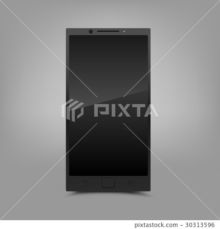 Black smartphone gray background 30313596