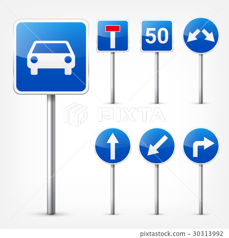 Road signs collection isolated on white background Road signs collection isolated on white background 30313992