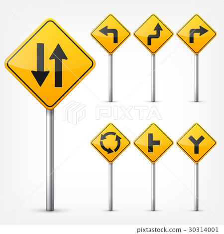 Road signs collection isolated on white background Road signs collection isolated on white background 30314001