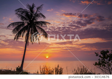 Romantic sunset over the beach. Koh Chang 30314676