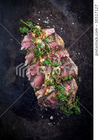 Sliced Dry Aged Rib-Eye Double Steak Sliced Dry Aged Rib-Eye Double Steak 30317127