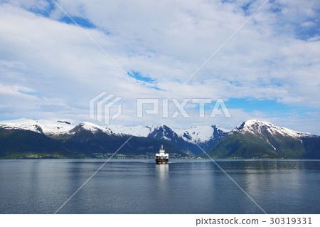Ferry over fjord in Norway Ferry over fjord in Norway 30319331
