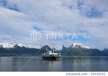 Ferry over fjord in Norway Ferry over fjord in Norway 30319332