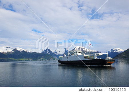 Ferry over fjord in Norway Ferry over fjord in Norway 30319333