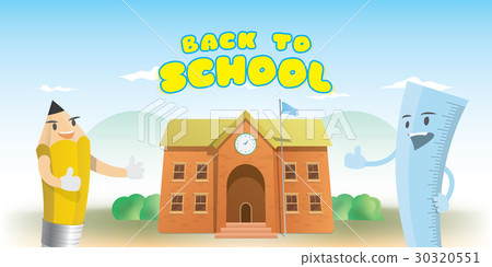 Back to school heading character cartoon design Back to school heading character cartoon design 30320551