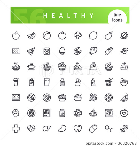 Healthy Food Line Icons Set Healthy Food Line Icons Set 30320768