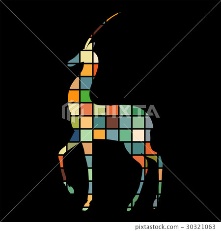 Antelope mammal color silhouette animal 30321063