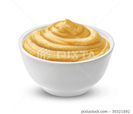 Mustard sauce isolated on white background. 30321892