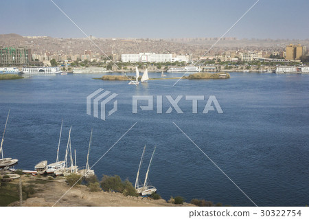 Feluccas sailing on the Nile near Aswan, Egypt 30322754