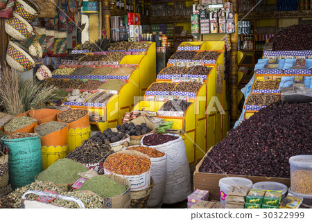 Traditional spices bazaar with herbs and spices Traditional spices bazaar with herbs and spices 30322999