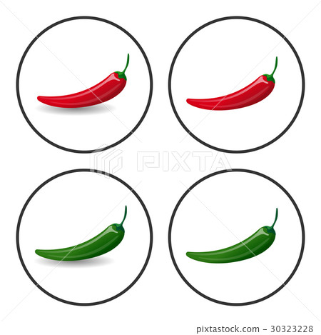 Hot Chili peppers, vector icons Hot Chili peppers, vector icons 30323228