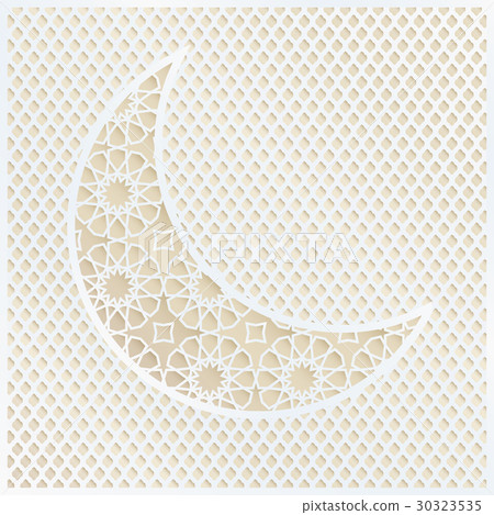 Ornamental Arabic half moon with decorative golden Ornamental Arabic half moon with decorative golden 30323535