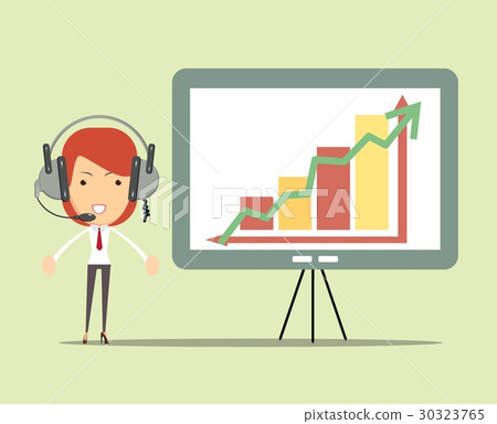 Customer service operator girl wearing headset 30323765