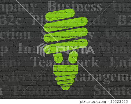Finance concept: Energy Saving Lamp on wall 30323923