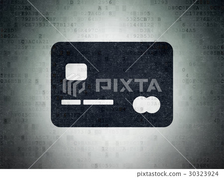Finance concept: Credit Card on Digital Data Paper Finance concept: Credit Card on Digital Data Paper 30323924