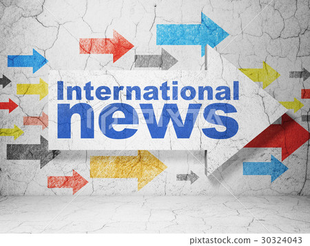 News concept: arrow with International News on News concept: arrow with International News on 30324043
