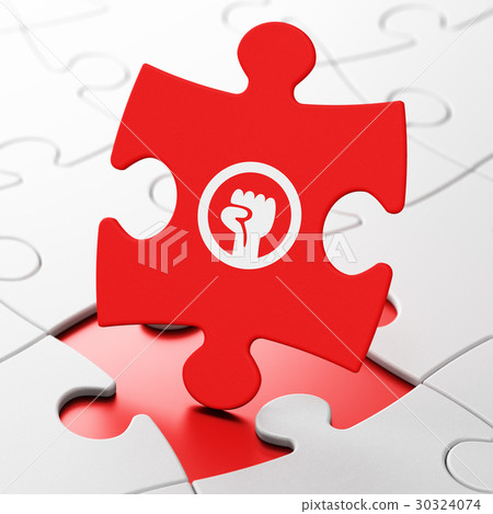 Political concept: Uprising on puzzle background 30324074