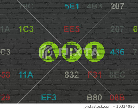 Programming concept: Api on wall background 30324086