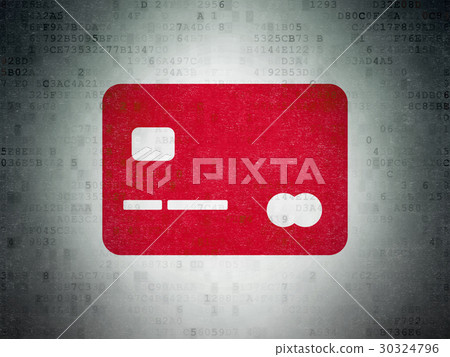 Finance concept: Credit Card on Digital Data Paper 30324796