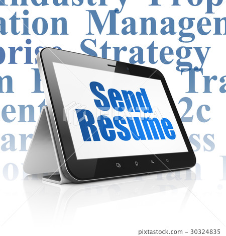 Finance concept: Tablet Computer with Send Resume Finance concept: Tablet Computer with Send Resume 30324835