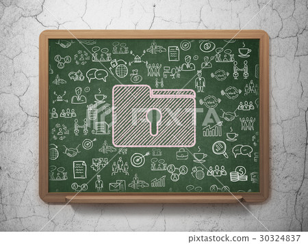 Finance concept: Folder With Keyhole on School 30324837
