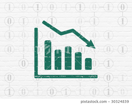 Finance concept: Decline Graph on wall background 30324839