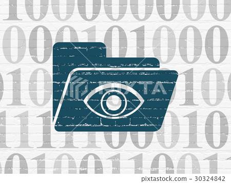 Business concept: Folder With Eye on wall Business concept: Folder With Eye on wall 30324842