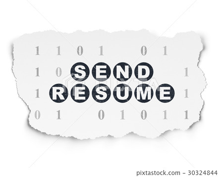 Business concept: Send Resume on Torn Paper 30324844