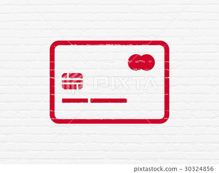 Finance concept: Credit Card on wall background 30324856