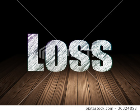 Finance concept: Loss in grunge dark room 30324858