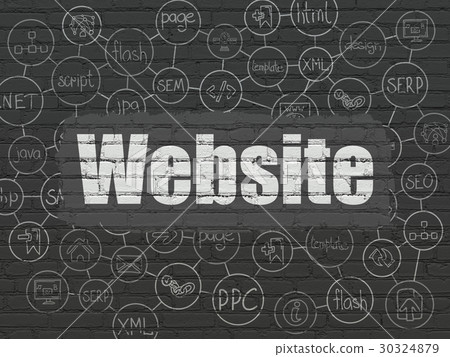 Web development concept: Website on wall 30324879