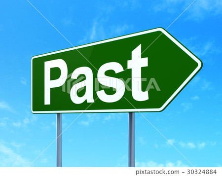 Time concept: Past on road sign background - Stock Illustration ...