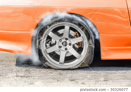 burst tire on the road 30326077