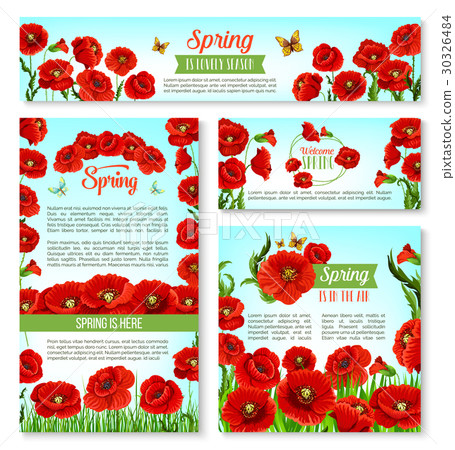 Welcome Spring banner template with flowers 30326484