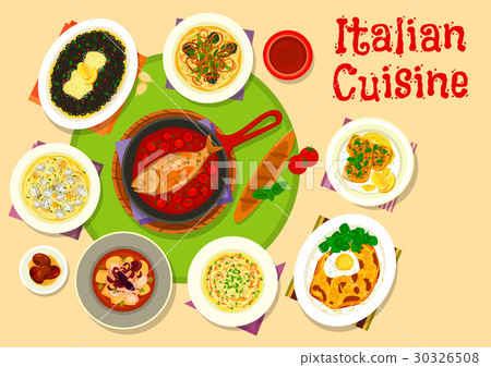 Italian cuisine lunch menu icon for food design 30326508