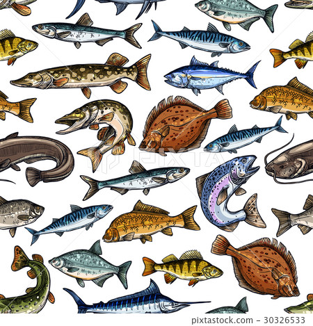 Fish seamless pattern for seafood design Fish seamless pattern for seafood design 30326533