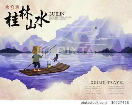 China Guilin travel illustration 30327428