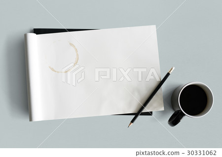 Empty Book Blank Coffee Cup Object Empty Book Blank Coffee Cup Object 30331062