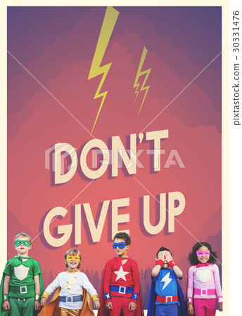 Group of superheroes kids with aspiration word graphic Group of superheroes kids with aspiration word graphic 30331476