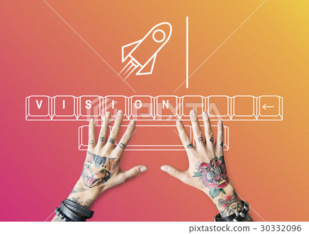 Rocket Spaceship Startup Business Strategy Graphic 30332096
