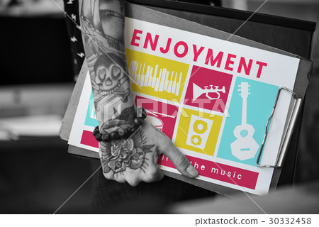 Hand holding network graphic overlay banner Hand holding network graphic overlay banner 30332458